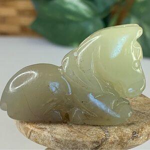 Vintage Chinese Celadon Nephrite Jade Horse Figurine Animal Carving Figure 1.8"